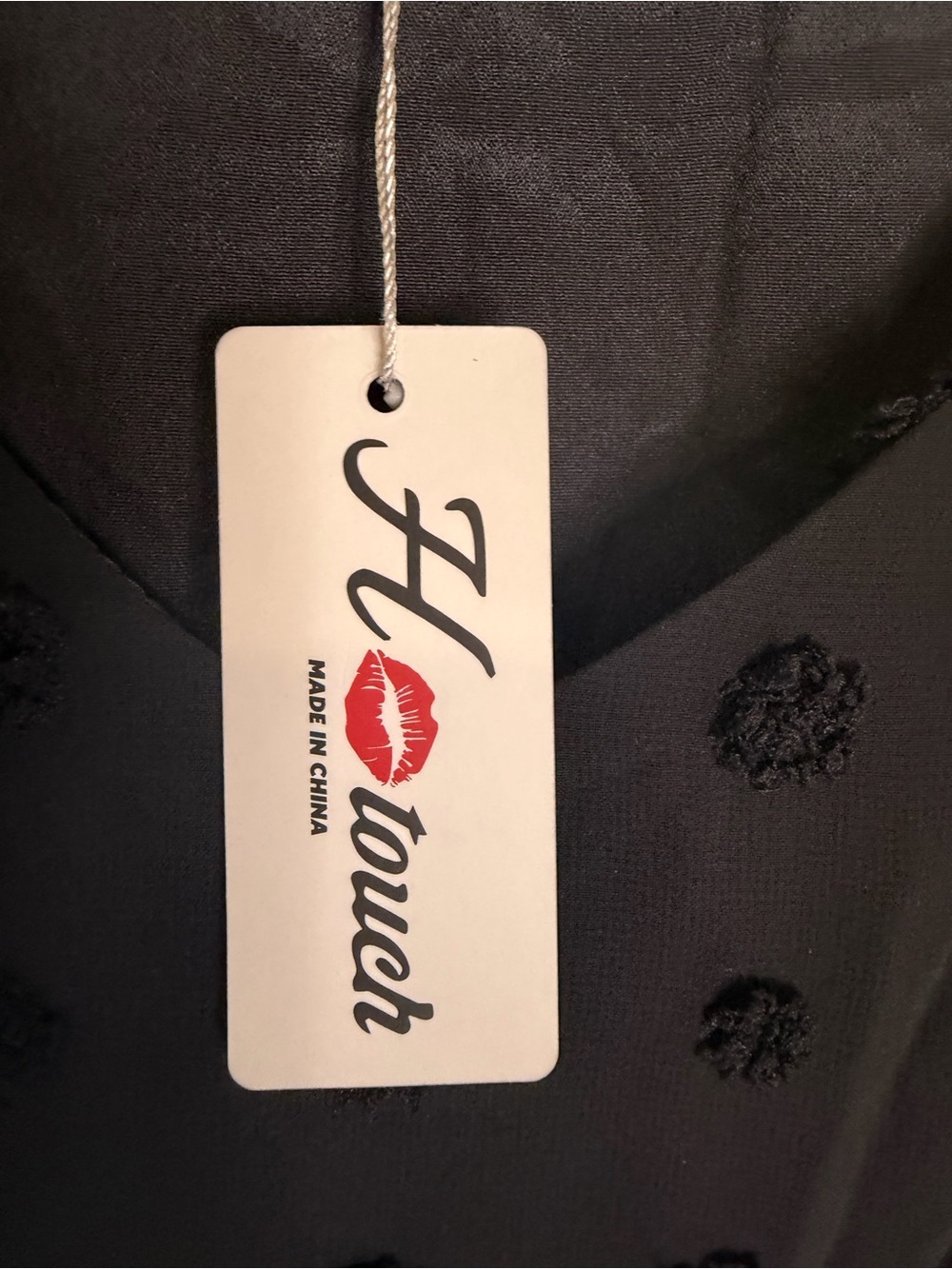 3/$20 Hotouch Black Textured Long Sleeve Peplum Blouse Size Medium - Picture 4 of 5